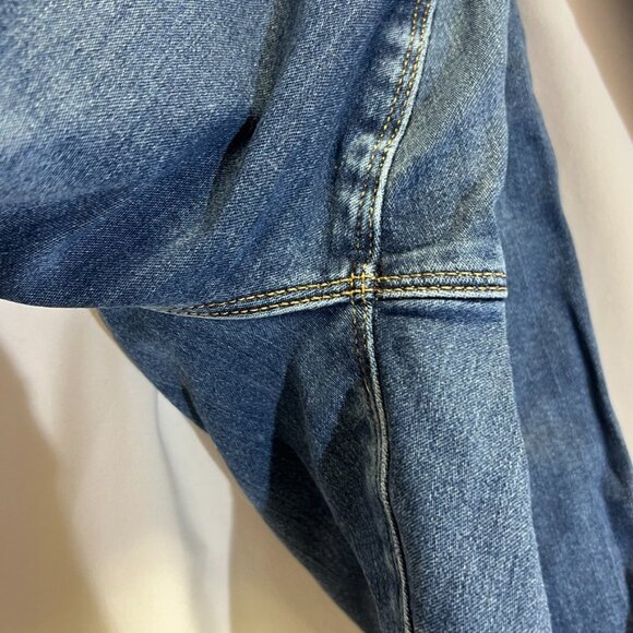 Asos Denim High Waist Button Fly Ripped Knee Skinny Jeans Tall Length 36" - Picture 5 of 7